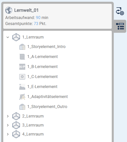 Image authoring tool oberflaechen sortierung lernelemente hierarchie