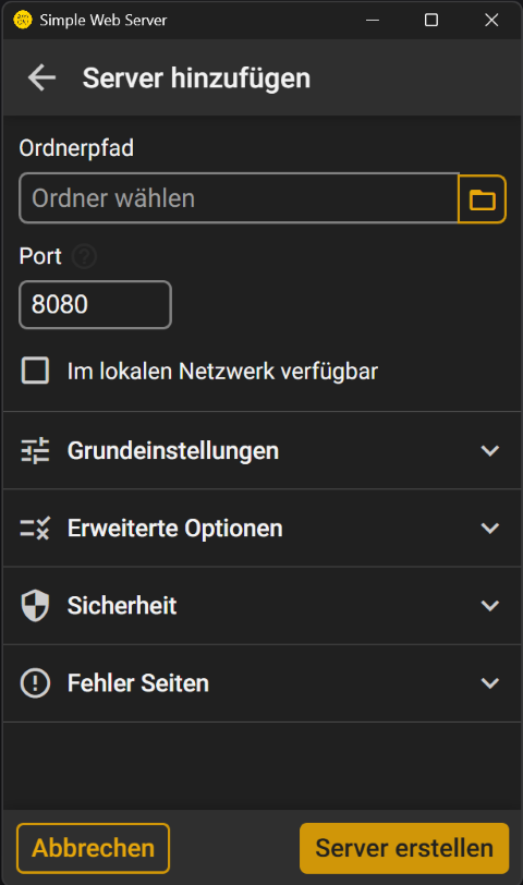 Neuen Server hinzuf&uuml;gen
