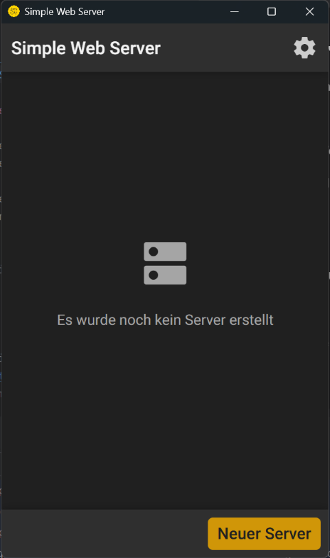 Initialer Zustand nach &Ouml;ffnen Simple Web Server