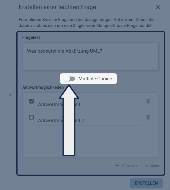 Frage erstellen: Multiple/Single Choice Toggle Button Frage erstellen: Multiple/Single Choice Toggle Button