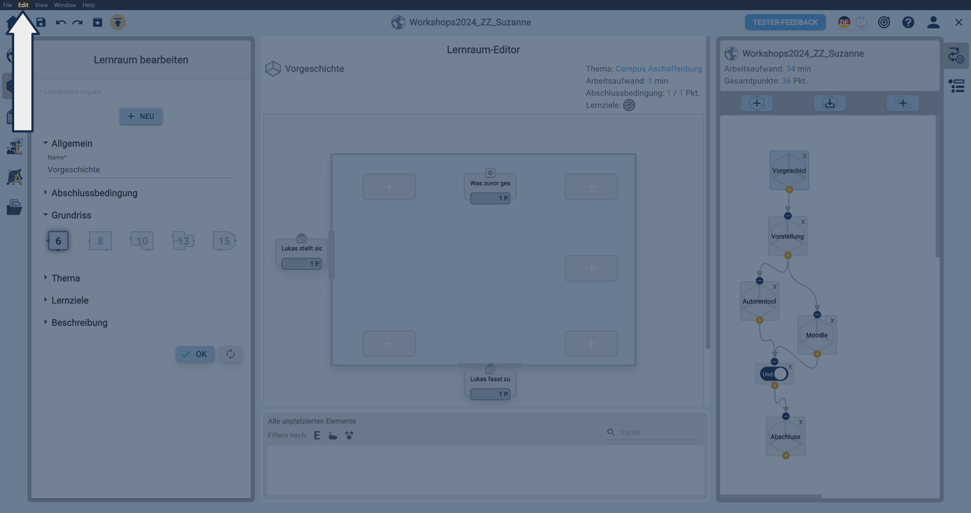 Wiederholen Button in der Titelleiste des Autorentools Wiederholen Button in der Titelleiste des Autorentools