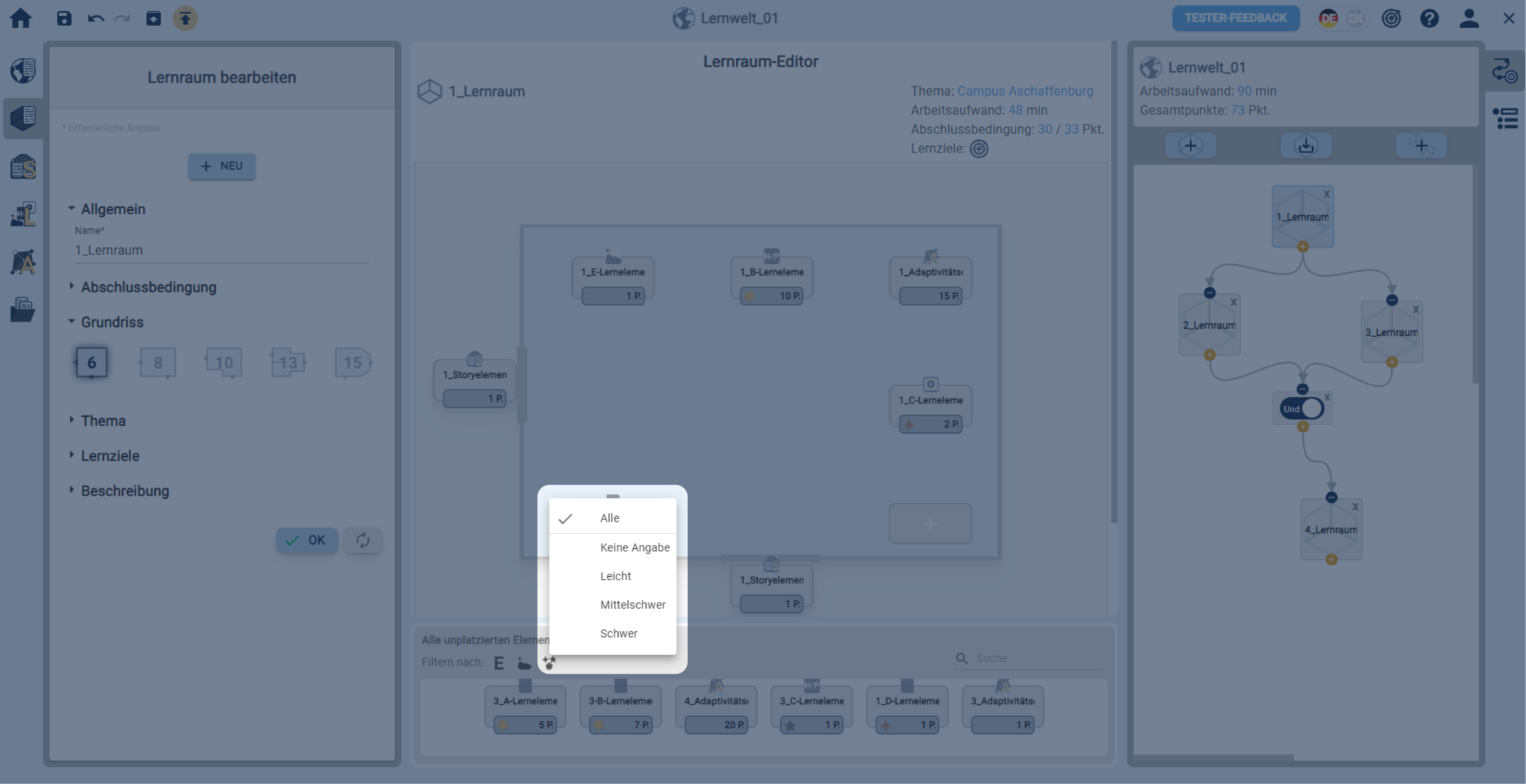 UnplatzierteElementeFilternSchwierigkeitOptionen UnplatzierteElementeFilternSchwierigkeitOptionen
